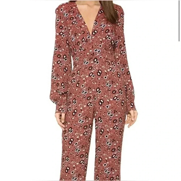 Free People Some Like It Hot Jumpsuit in Rust Combo Size 2 - Picture 5 of 16